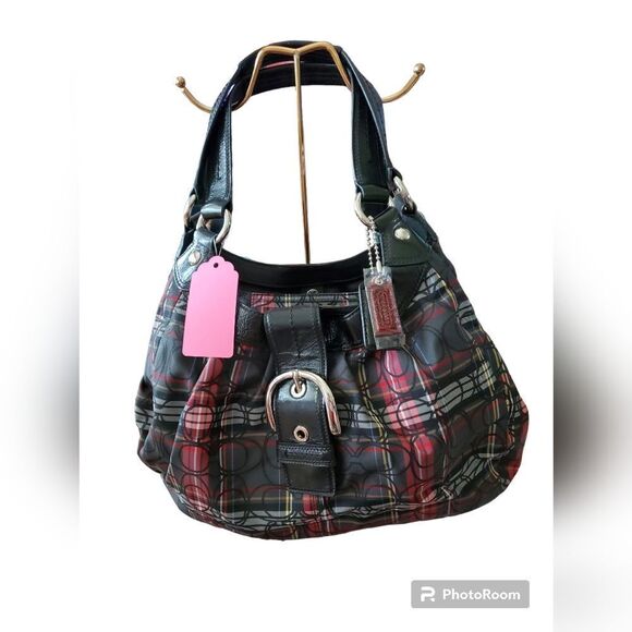 Authentic Coach plaid handbag - Picture 1 of 5